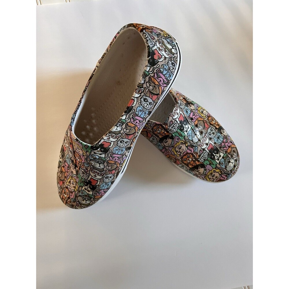 Skechers BOBS Aquamenace Cat Print Shoes Women Sz 9 Slip On EVA Foam Rubber Flat - Picture 6 of 13